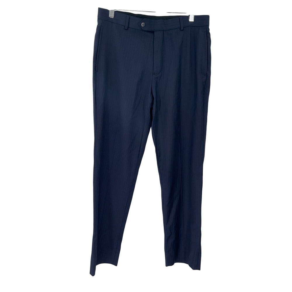 Brooks Brothers Regent Fit Navy Pinstripe Wool Blend Dress Pants‎ Mens 34x29